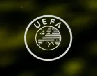 epa09792223 (FILE) - A UEFA logo is pictured through a window prior to the UEFA Europa League 2019/20 Round of 16 draw, at the UEFA Headquarters in Nyon, Switzerland, 28 February 2020 (re-issued on 28 February 2022). The world's football governing body FIFA together with the governing body of European football UEFA announced on 28 February 2022 to have decided together 'that all Russian teams, whether national representative teams or club teams, shall be suspended from participation in both FIFA and UEFA competitions until further notice'. EPA/JEAN-CHRISTOPHE BOTT *** Local Caption *** 55912791
